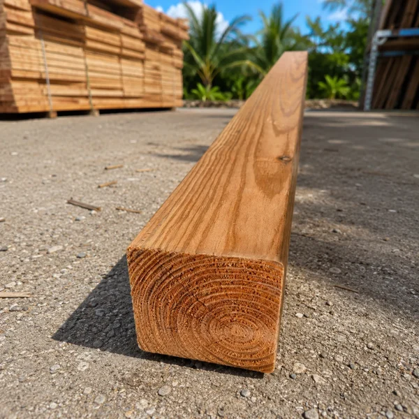 Poteau bois classe 4 marron raboté 90x90 - 4 m | Zarboutan Matériaux | La Réunion